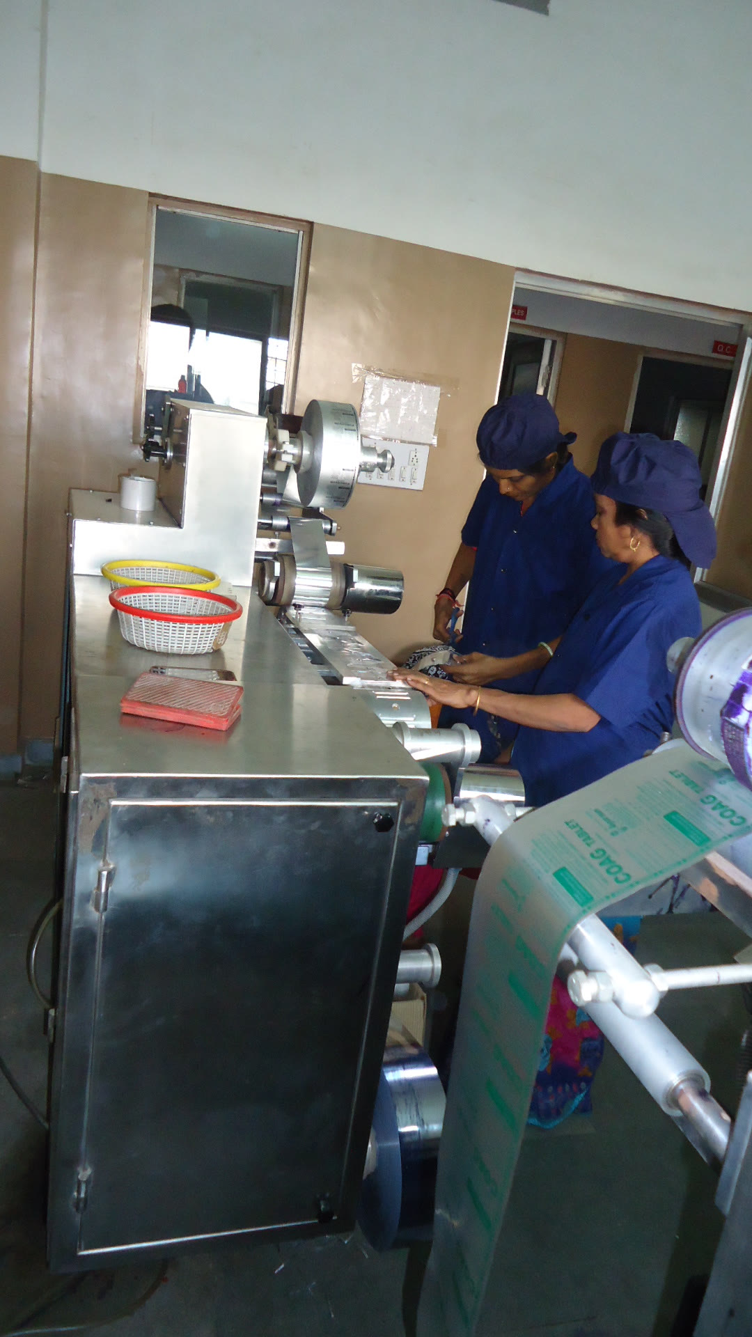 Blister-pack line in a pharma plant